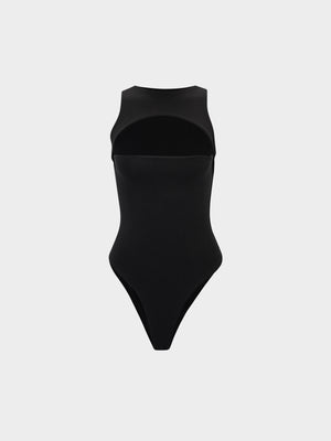 Quince Cut-Out Bodysuit in Black