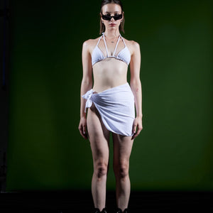 Open image in slideshow, Tiki Set (Bikini&amp;Cover Up) in White
